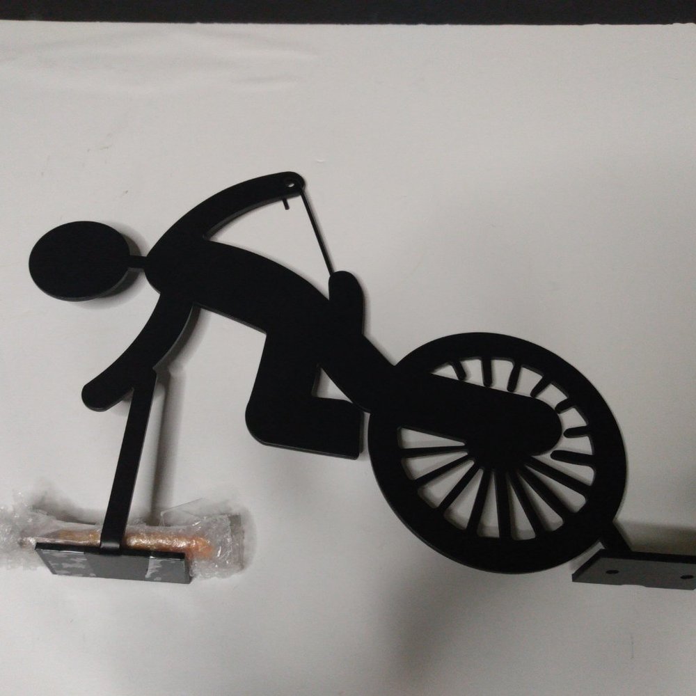 Wall Mount Plant Holder Person On Unicycle - Picture 2 of 5